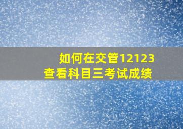 如何在交管12123 查看科目三考试成绩